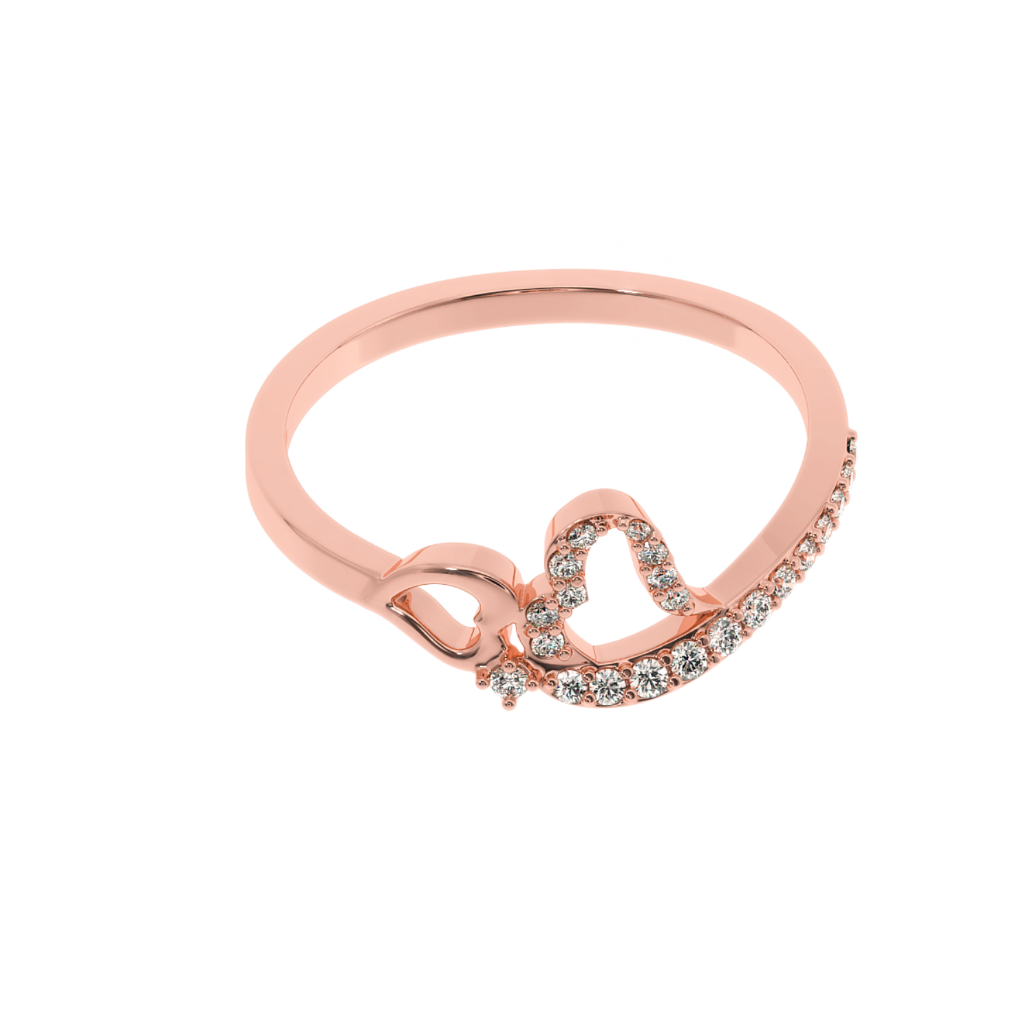 Solitairekart 0.15 CT Lab Diamond Key to My Heart Gold Ring